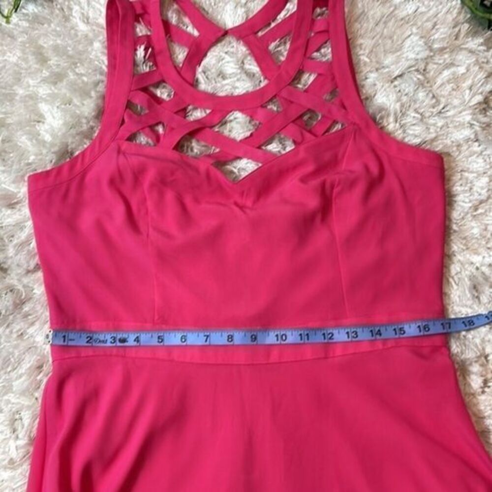 Guess Women's Lauren Pink Sleeveless Cage Yoke A-Line Dress Size 14 RefHHH - Picture 7 of 9